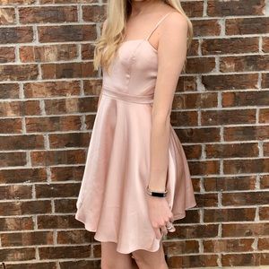 Satin dust pink dress